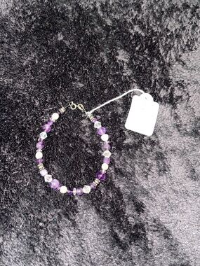 Swarovski Purple and Silver Beaded Bracelet